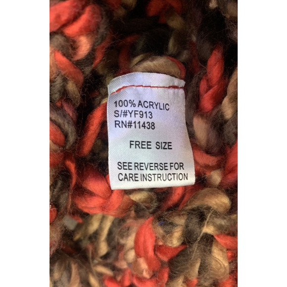 Lpogee Worldover Poncho Womens Small Multicolor Open Chunky Knit Festival Poncho - Picture 8 of 11